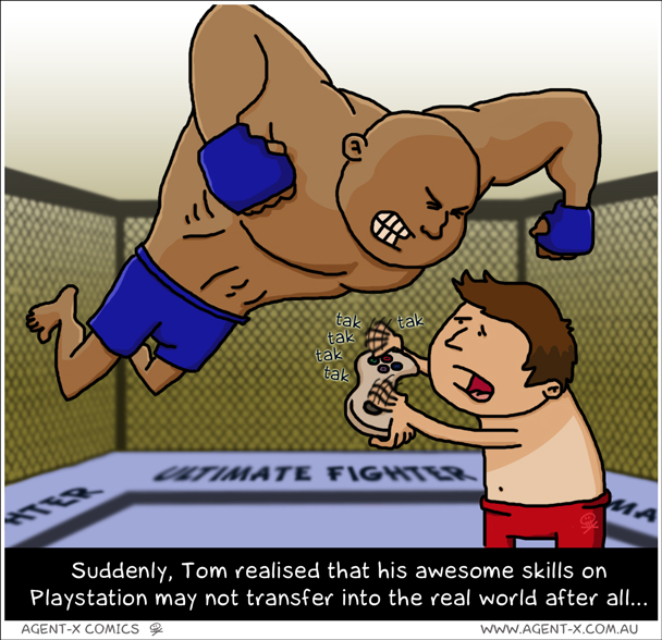 Just be thankful he did not try to learn plumbing by playing Super Mario Bros.