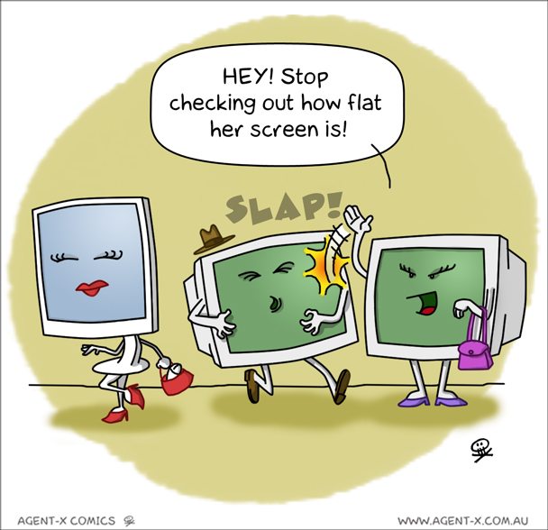 Check out that old skool CRT monitor. Ooooh yeah! Baby got back!