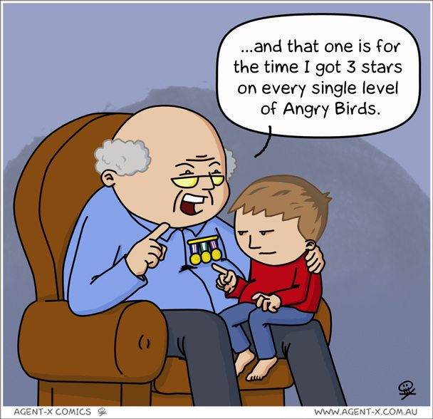 At lease that explains the strange noises in grandpa's bedroom at night, that sound like 'RAAWWWWWWWKKKK!